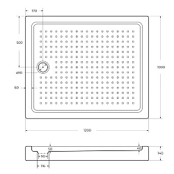 Душевой поддон Cezares 120х100см TRAY-A-AH-120/100-15-W белый