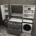 Тумба с раковиной Style Line Бергамо мини 90 напольная, антискрейч серый матовый