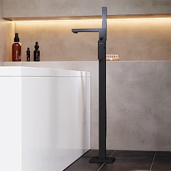 Напольный смеситель для ванны с душем Damixa Gala 535000300 черный матовый