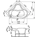 Акриловая ванна Vagnerplast Iris 143x143 VPBA143IRI3X-04 белая глянцевая