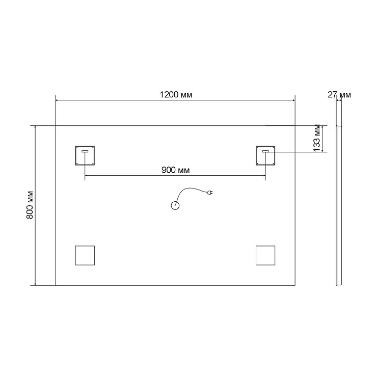 Зеркало Vincea 120 VLM-2C120 с подсветкой