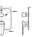 Смеситель встраиваемый для душа Bravat Source PB8173218BW-2-ENG черный