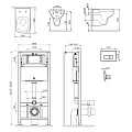 Инсталляция с унитазом и клавишей AM.PM Like IS48051.801700 белый, синий, хром