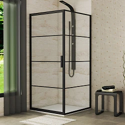 Душевой уголок Bravat Blackline 90x90см BS090.2115B профиль черный, стекло прозрачное