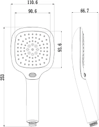 Душевая лейка Lemark LM1013C пластик, хром