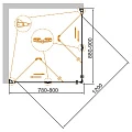 Душевой уголок Cezares Eco 80x90см ECO-O-ASH-2-80/90-C-Cr профиль хром, стекло прозрачное