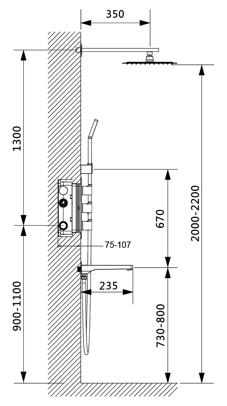 Душевой комплект Timo Petruma SX-5149/00SM с внутренней частью, хром