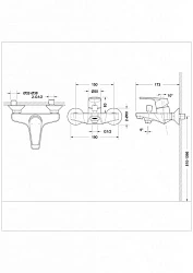 Смеситель для ванны с душем Bravat Line F65299C-1 хром