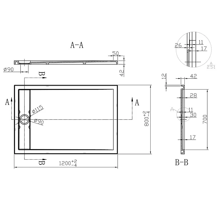 Душевой поддон Vincea 120х80см VST-2SR38012W белый