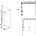 Душевой уголок ABBER Sonnenstrand 100x85см AG04100BC-S85B профиль черный, стекло прозрачное