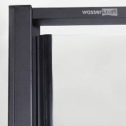 Душевая дверь в нишу Wasserkraft Elbe 90см 74P04 профиль черный, стекло прозрачное