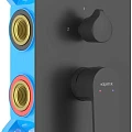 Смеситель для ванны с душем Aquatek Оберон AQ1247MB с внутренней частью, матовый черный