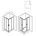 Душевой уголок AM.PM Gem S 100х80см W93G-404-100280-BT профиль черный, стекло прозрачное
