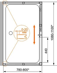 Душевой уголок Cezares Porta 130x90см PORTA-D-AH-12-130/90-P-Cr профиль хром, стекло рифленое