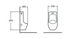 Писсуар подвесной SantiLine SL-6002 белый глянец