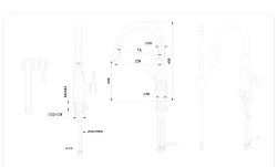 Смеситель для кухни Bravat Miranda F7164208BW-1B-ENG черный