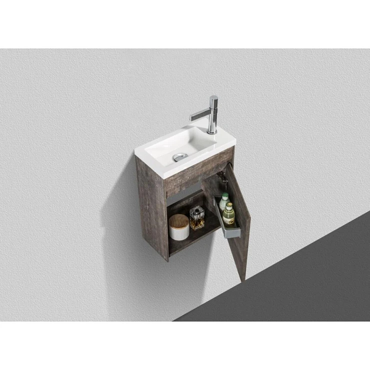 Тумба с раковиной BelBagno Pietra Mini 40 R коричневая матовая