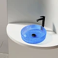 Раковина накладная ABBER Glas AK2301DB синяя