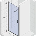 Душевая дверь в нишу RIHO 80см G003001120 профиль хром, стекло прозрачное
