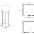 Душевой уголок ABBER Schwarzer Diamant 100х100см AG02100B профиль черный, стекло прозрачное