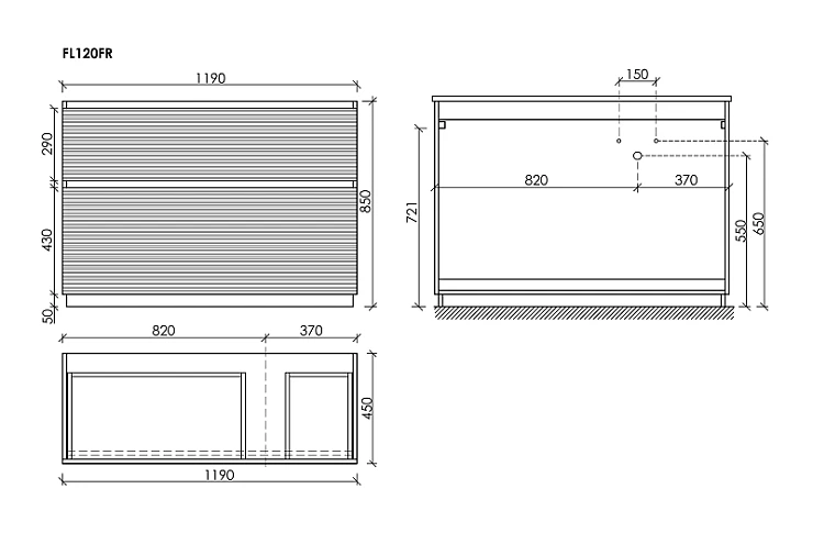 Тумба под раковину Sancos Folk Floor 120 FL120FLW левая, напольная Bianco