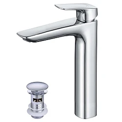 Смеситель для раковины Aquatek Вега AQ1005CR с донным клапаном, хром