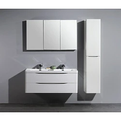 Тумба с раковиной BelBagno Ancona 120 с двойной раковиной, белая глянцевая