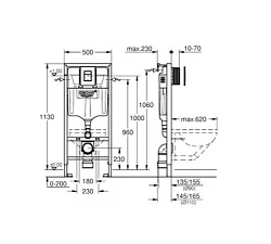 Система инсталляции для унитазов Grohe Solido 38811KF0 3в1 с кнопкой черная матовая