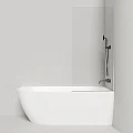 Шторка на ванну Salini Atrio 70x140см 22101S профиль серебро, стекло прозрачное