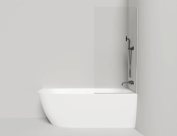 Шторка на ванну Salini Atrio 70x140см 22101S профиль серебро, стекло прозрачное