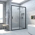 Душевая дверь в нишу Vegas Glass ZP NOVO ZP NOVO 125 02М 01 черный матовый, стекло прозрачное