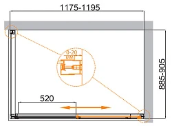 Душевой уголок Cezares Comfort 120x90см COMFORT-AH-1-120/90-C-Cr профиль хром, стекло прозрачное