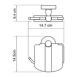Держатель туалетной бумаги Wasserkraft Diemel K-2225 с крышкой, хром
