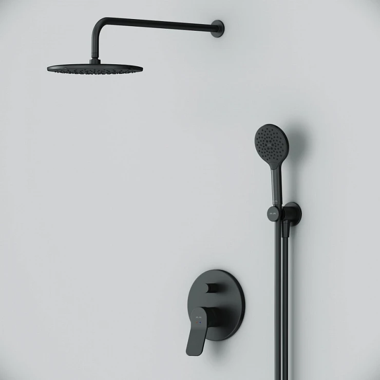 Душевой комплект AM.PM X-Joy FB85A1RH22 с внутренней частью, черный