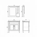 Тумба с раковиной Comforty Палермо 80 00004140568 патина / золото