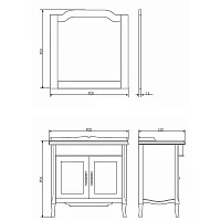 Зеркало Comforty Версаль 90 00003130382CF слоновая кость