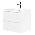 Тумба с раковиной BelBagno Albano 60 ALBANO-600-2C-SO-BL белая глянцевая