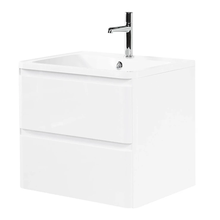 Тумба с раковиной BelBagno Albano 60 ALBANO-600-2C-SO-BL белая глянцевая