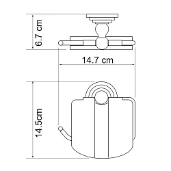 Держатель туалетной бумаги Wasserkraft Ammer K-7025 с крышкой, хром матовый