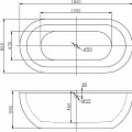Акриловая ванна BelBagno 180x90 BB13-1800 белая глянцевая
