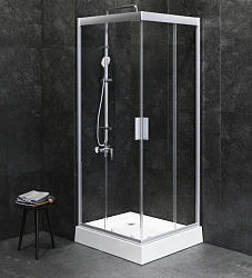 Душевой уголок AM.PM Gem 90x90см W90G-403-090MT профиль хром, стекло прозрачное