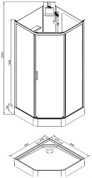 Душевая кабина Aquanet Passion P 90x90см прозрачное стекло