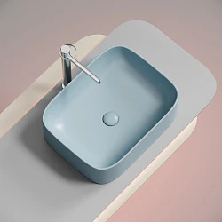 Раковина накладная Ceramica nova Element 505*380*150мм CN6052ML голубая матовая