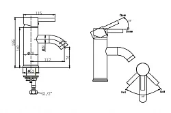 Смеситель для раковины Bravat Slim F1332366CP-RUS хром