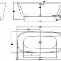 Акриловая ванна BelBagno 170x80x630 BB41-170 белая глянцевая