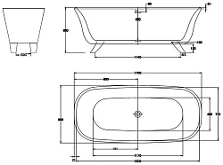 Акриловая ванна BelBagno 170x80x630 BB41-170 белая глянцевая