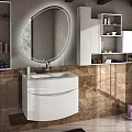Тумба с раковиной Cezares Sirio 74x46x55 белая глянцевая