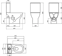 Чаша напольного унитаза BelBagno Lounge BB045CPR