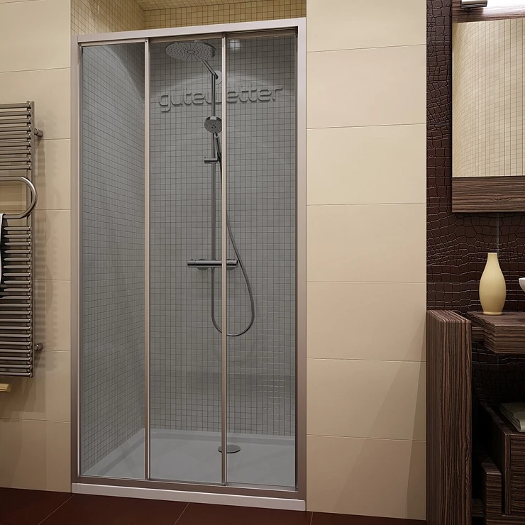Душевая дверь в нишу GuteWetter Practic Door GK-403 120x190 см, хром матовый, стекло графитовое