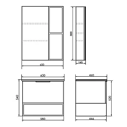 Зеркало-шкаф Comforty Франкфурт 60 00-00004331CF бетон светлый